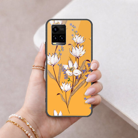 Vivo Y33t Cover - Floral Series - HQ Ultra Shine Premium Infinity Glass Soft Silicon Borders Case