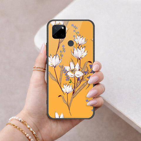 Realme C21Y Cover - Floral Series - HQ Ultra Shine Premium Infinity Glass Soft Silicon Borders Case