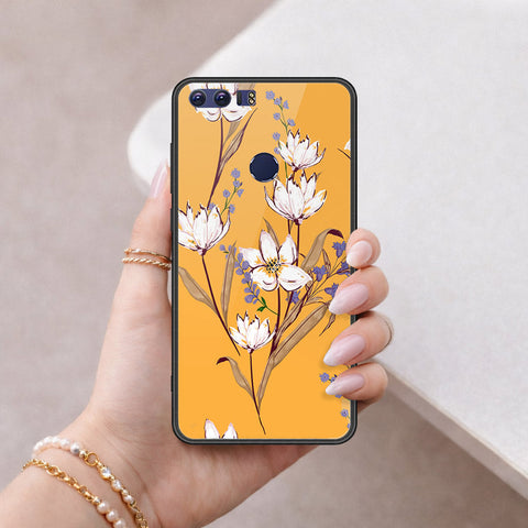 Huawei Honor 8 Cover - Floral Series - HQ Ultra Shine Premium Infinity Glass Soft Silicon Borders Case