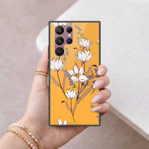 Samsung Galaxy S22 Ultra 5G Cover - Floral Series - HQ Ultra Shine Premium Infinity Glass Soft Silicon Borders Case