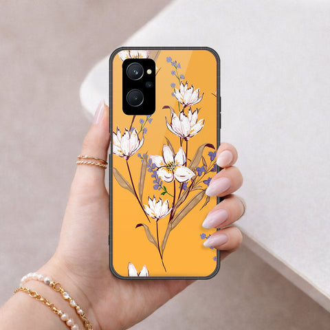 Realme 9i Cover - Floral Series - HQ Ultra Shine Premium Infinity Glass Soft Silicon Borders Case