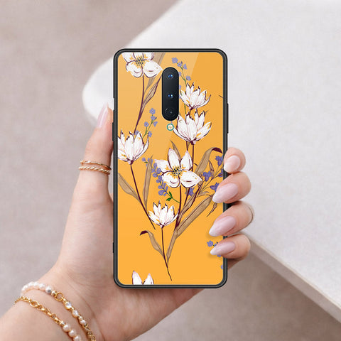 OnePlus 8 Cover - Floral Series - HQ Ultra Shine Premium Infinity Glass Soft Silicon Borders Case