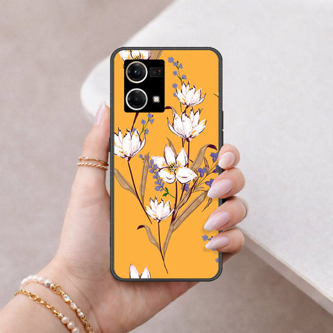 Oppo F21 Pro 4G Cover - Floral Series - HQ Ultra Shine Premium Infinity Glass Soft Silicon Borders Case