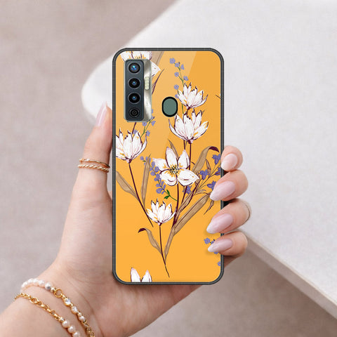 Tecno Camon 17 Cover - Floral Series - HQ Ultra Shine Premium Infinity Glass Soft Silicon Borders Case