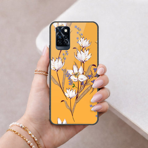 Infinix Note 10 Pro Cover - Floral Series - HQ Ultra Shine Premium Infinity Glass Soft Silicon Borders Case