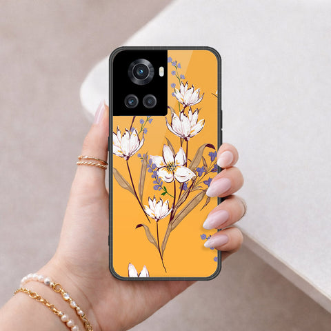 OnePlus 10R Cover - Floral Series - HQ Ultra Shine Premium Infinity Glass Soft Silicon Borders Case
