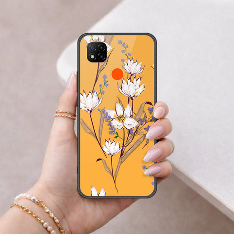 Xiaomi Redmi 9C Cover - Floral Series - HQ Ultra Shine Premium Infinity Glass Soft Silicon Borders Case