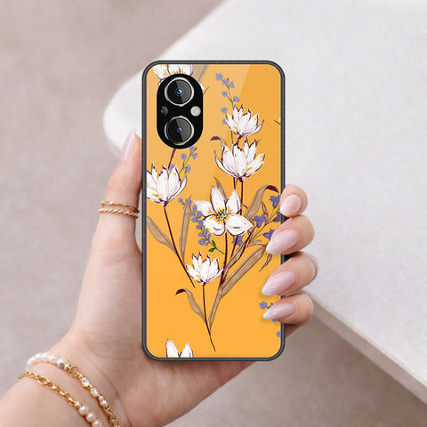 Oppo F21 Pro 5G Cover - Floral Series - HQ Ultra Shine Premium Infinity Glass Soft Silicon Borders Case