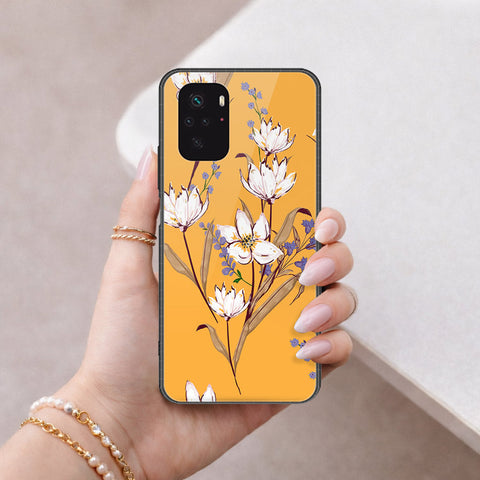 Xiaomi Redmi Note 10s Cover - Floral Series - HQ Ultra Shine Premium Infinity Glass Soft Silicon Borders Case