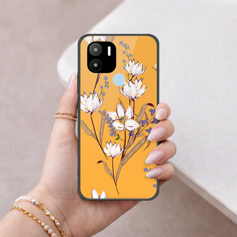 Xiaomi Redmi A1 Plus Cover - Floral Series - HQ Ultra Shine Premium Infinity Glass Soft Silicon Borders Case