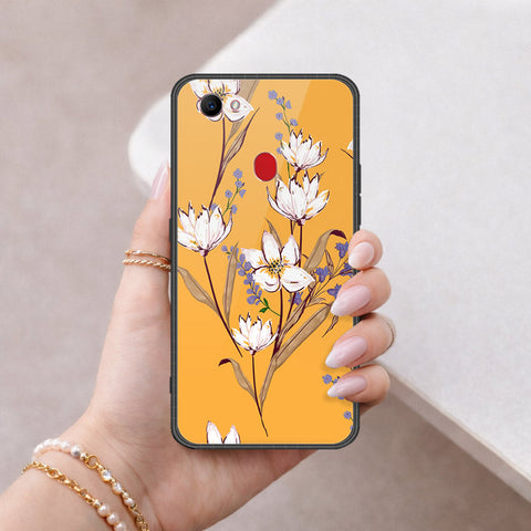Oppo F7 Cover - Floral Series - HQ Ultra Shine Premium Infinity Glass Soft Silicon Borders Case