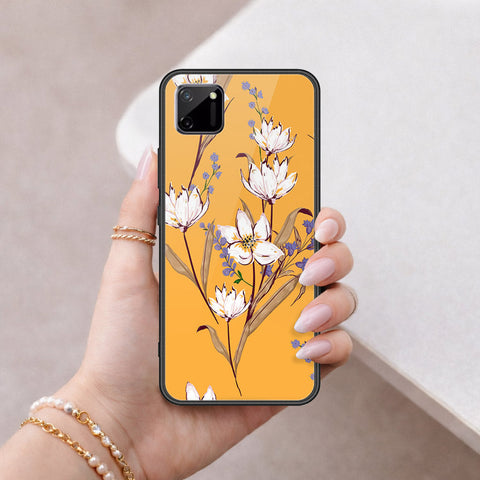 Realme C11 Cover - Floral Series - HQ Ultra Shine Premium Infinity Glass Soft Silicon Borders Case