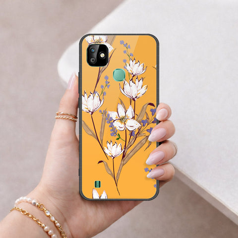 Infinix Smart HD 2021 Cover - Floral Series - HQ Ultra Shine Premium Infinity Glass Soft Silicon Borders Case