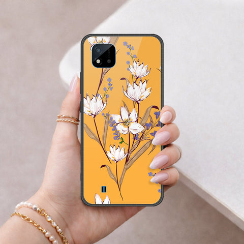Realme Narzo 50i Cover - Floral Series - HQ Ultra Shine Premium Infinity Glass Soft Silicon Borders Case