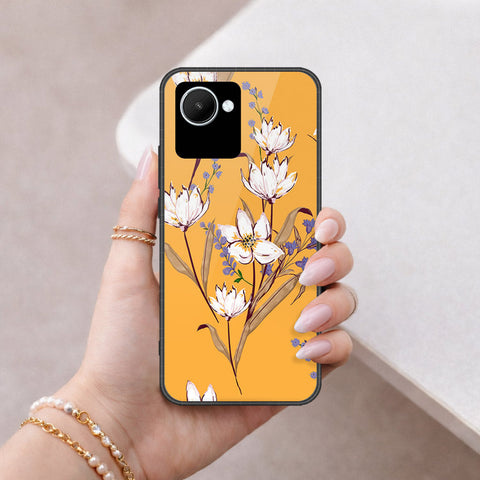 Realme C30 Cover - Floral Series - HQ Ultra Shine Premium Infinity Glass Soft Silicon Borders Case