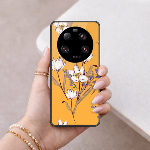 Xiaomi 13 Ultra Cover - Floral Series - HQ Ultra Shine Premium Infinity Glass Soft Silicon Borders Case