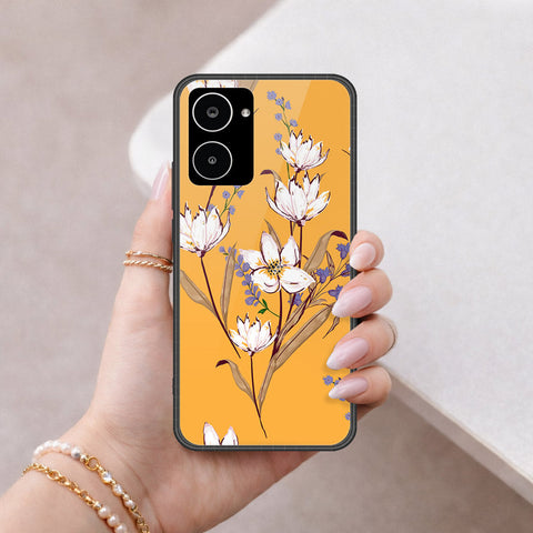 Realme 10 Cover - Floral Series - HQ Ultra Shine Premium Infinity Glass Soft Silicon Borders Case