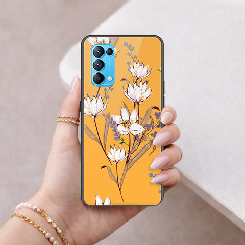 Oppo Reno 5 4G Cover - Floral Series - HQ Ultra Shine Premium Infinity Glass Soft Silicon Borders Case