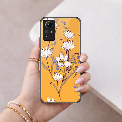 Xiaomi Redmi Note 12S Cover - Floral Series - HQ Ultra Shine Premium Infinity Glass Soft Silicon Borders Case
