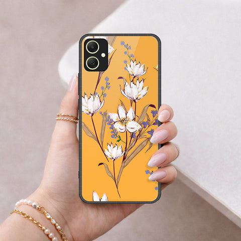 Samsung Galaxy A05 Cover - Floral Series - HQ Ultra Shine Premium Infinity Glass Soft Silicon Borders Case