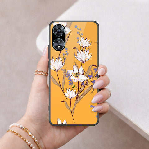 Oppo A78 4G Cover - Floral Series - HQ Ultra Shine Premium Infinity Glass Soft Silicon Borders Case