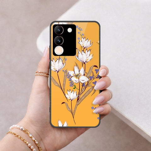 Vivo V29e Cover - Floral Series - HQ Ultra Shine Premium Infinity Glass Soft Silicon Borders Case