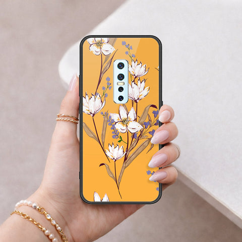 Vivo V17 Pro Cover - Floral Series - HQ Ultra Shine Premium Infinity Glass Soft Silicon Borders Case