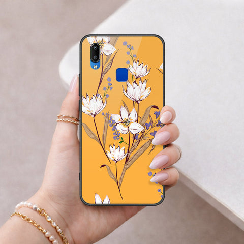 Vivo Y91i Cover - Floral Series - HQ Ultra Shine Premium Infinity Glass Soft Silicon Borders Case