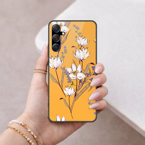 Samsung Galaxy M34 5G Cover - Floral Series - HQ Ultra Shine Premium Infinity Glass Soft Silicon Borders Case