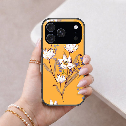 iPhone 17 Pro - Floral Series - HQ Ultra Shine Premium Infinity Glass Soft Silicon Borders Case