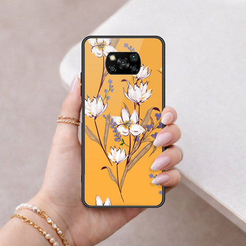 Xiaomi Poco X3 Cover - Floral Series - HQ Ultra Shine Premium Infinity Glass Soft Silicon Borders Case