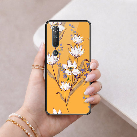 Xiaomi Mi 10 Cover - Floral Series - HQ Ultra Shine Premium Infinity Glass Soft Silicon Borders Case
