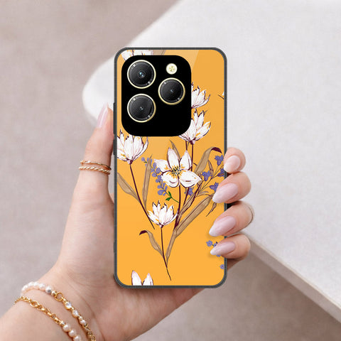 Infinix Hot 40 Pro Cover - Floral Series - HQ Ultra Shine Premium Infinity Glass Soft Silicon Borders Case