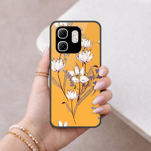 Infinix Hot 50i Cover - Floral Series - HQ Ultra Shine Premium Infinity Glass Soft Silicon Borders Case