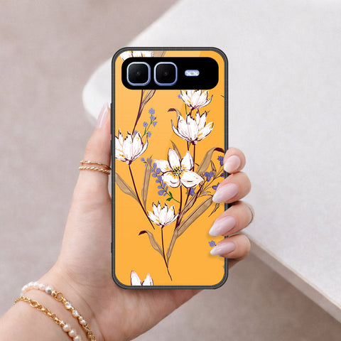 Infinix Smart 10 Plus Cover - Floral Series - HQ Ultra Shine Premium Infinity Glass Soft Silicon Borders Case