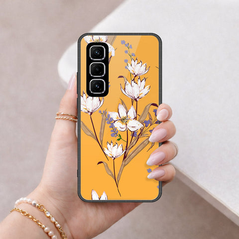 Infinix Hot 50 Pro Plus Cover - Floral Series - HQ Ultra Shine Premium Infinity Glass Soft Silicon Borders Case