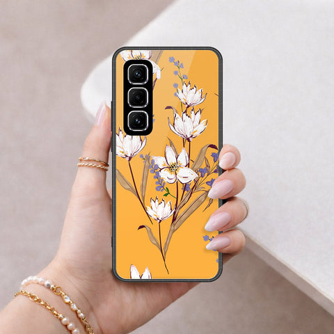 Infinix Hot 60 Pro Cover - Floral Series - HQ Ultra Shine Premium Infinity Glass Soft Silicon Borders Case (Fast Delivery)
