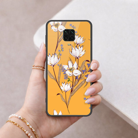 Xiaomi Redmi Note 9 Pro Cover - Floral Series - HQ Ultra Shine Premium Infinity Glass Soft Silicon Borders Case