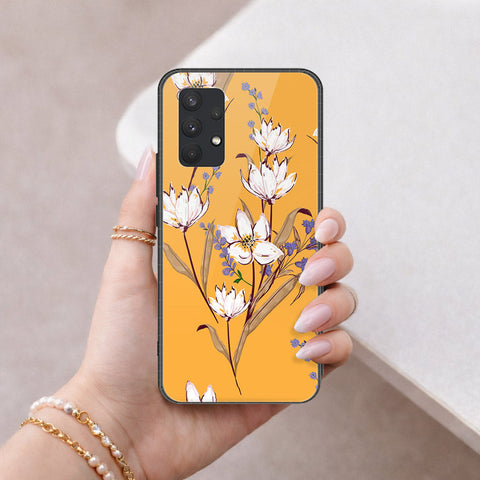 Samsung Galaxy A32 Cover - Floral Series - HQ Ultra Shine Premium Infinity Glass Soft Silicon Borders Case