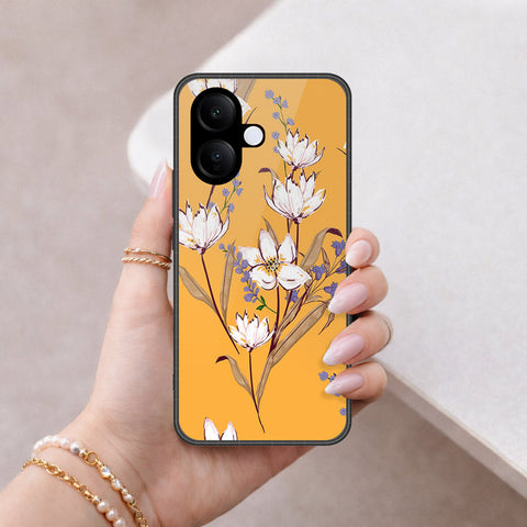 Vivo V40 Lite (IDN) Cover - Floral Series - HQ Ultra Shine Premium Infinity Glass Soft Silicon Borders Case