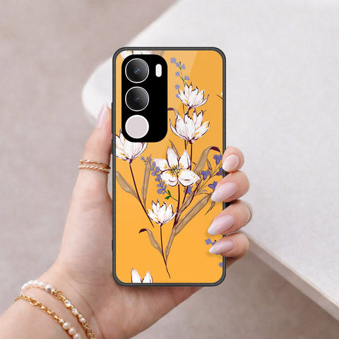 Vivo Y19 5G Cover - Floral Series - HQ Ultra Shine Premium Infinity Glass Soft Silicon Borders Case