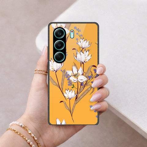 Tecno Camon 40 Pro 5G Cover - Floral Series - HQ Ultra Shine Premium Infinity Glass Soft Silicon Borders Case
