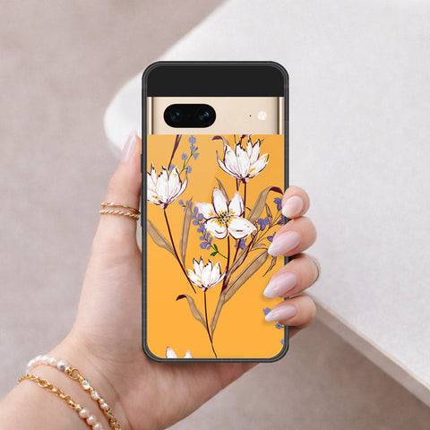 Google Pixel 7 Cover - Floral Series - HQ Ultra Shine Premium Infinity Glass Soft Silicon Borders Case