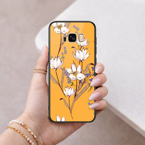 Samsung Galaxy S8 Plus Cover - Floral Series - HQ Ultra Shine Premium Infinity Glass Soft Silicon Borders Case