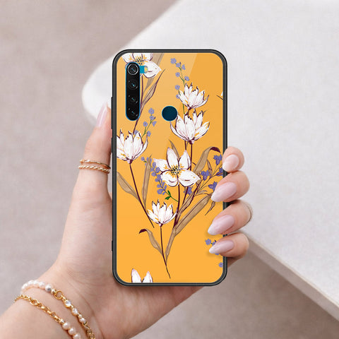 Xiaomi Redmi Note 8 Cover - Floral Series - HQ Ultra Shine Premium Infinity Glass Soft Silicon Borders Case