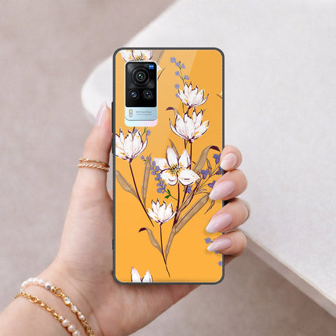 Vivo X60 Cover - Floral Series - HQ Ultra Shine Premium Infinity Glass Soft Silicon Borders Case