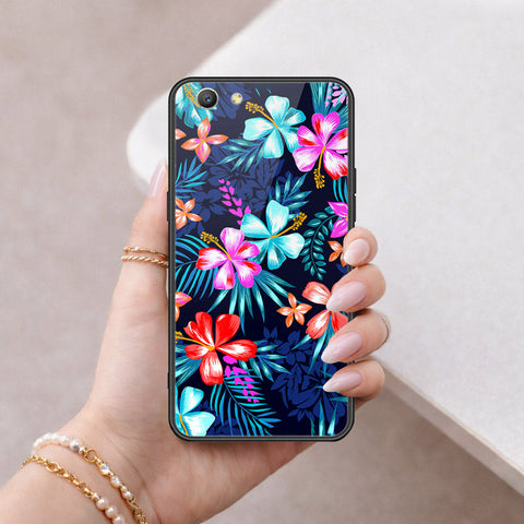 Oppo A59 Cover - Floral Series - HQ Ultra Shine Premium Infinity Glass Soft Silicon Borders Case