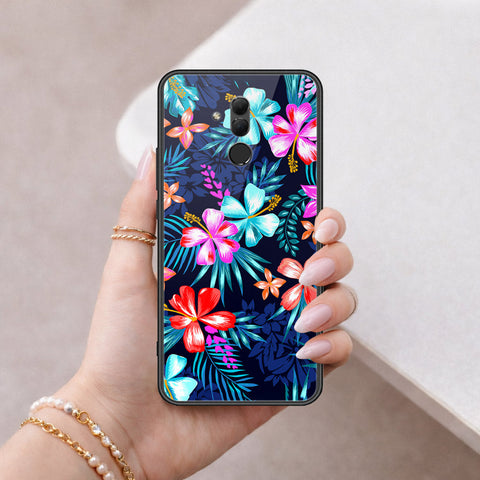 Huawei Mate 20 Lite Cover - Floral Series - HQ Ultra Shine Premium Infinity Glass Soft Silicon Borders Case