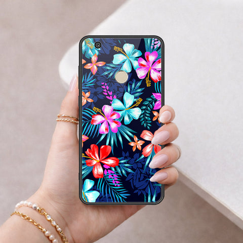 Huawei Honor 8 Lite Cover - Floral Series - HQ Ultra Shine Premium Infinity Glass Soft Silicon Borders Case
