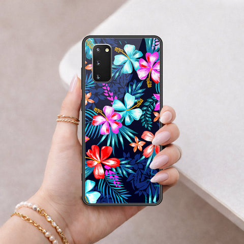 Samsung Galaxy S20 Plus Cover - Floral Series - HQ Ultra Shine Premium Infinity Glass Soft Silicon Borders Case